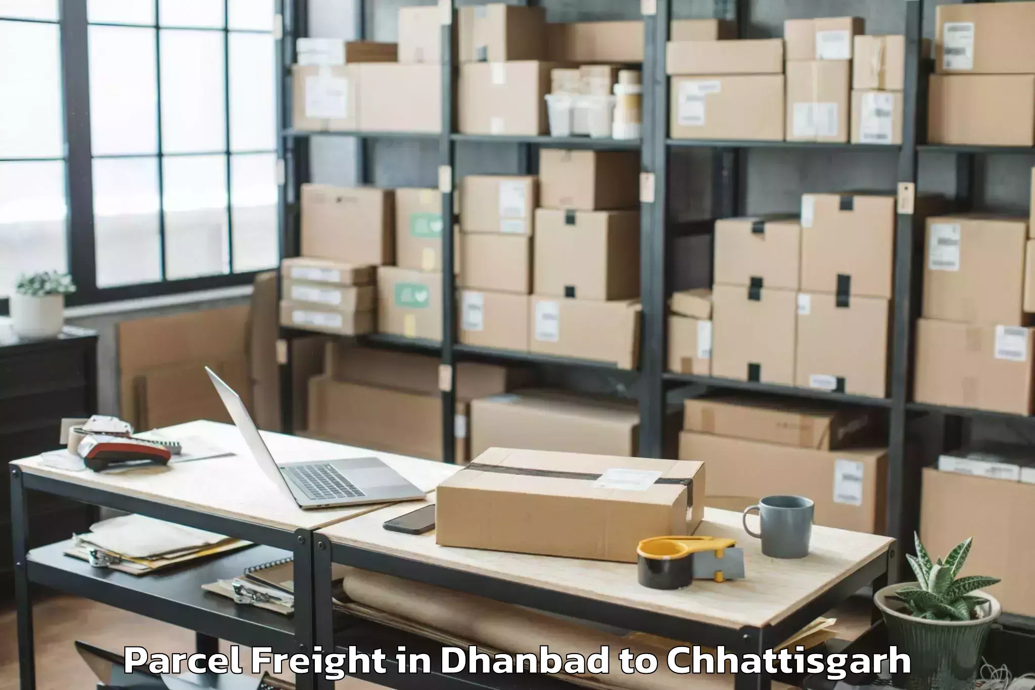 Reliable Dhanbad to Udaipur Dharamjaigarh Parcel Freight